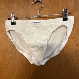 Calvin Klein Men's White Cotton Low Rise Bikini Briefs